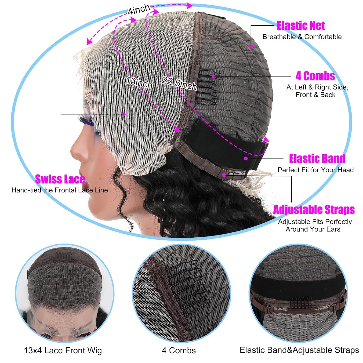 Deep Wave Front Lace Human Hair Wig – Bouncy & Voluminous Curls