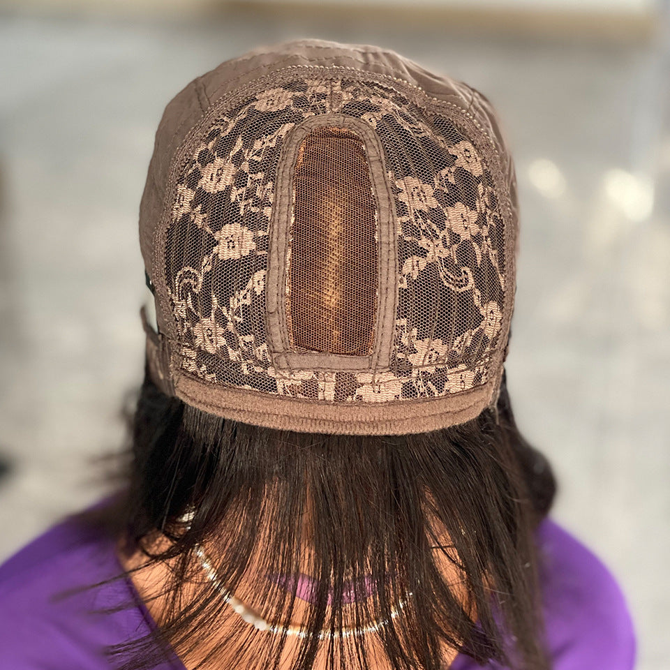 Su Bob Style Human Hair Lace Wig – Cute Bangs & Short Bob