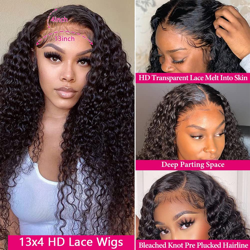 Deep Wave Front Lace Human Hair Wig – Bouncy & Voluminous Curls